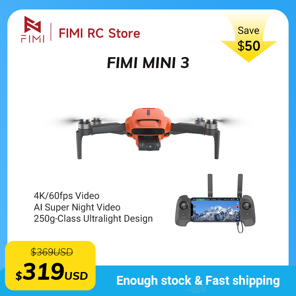 FIMI MINI 3 Camere Drone 4K 60 - đánh giá và giá Drone Gimbal 3 Axis